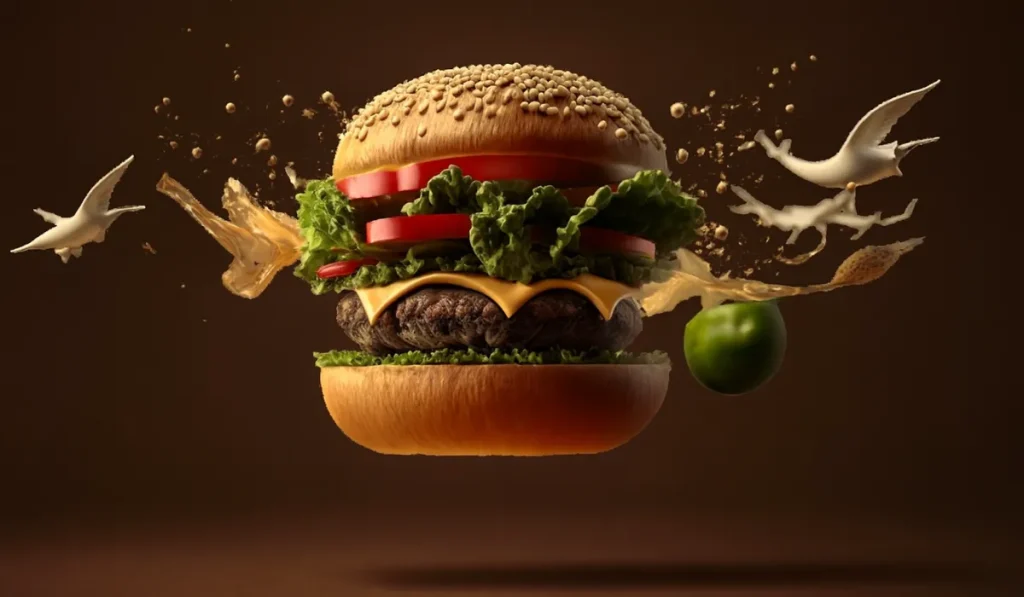 Cookout menu while burger in the background